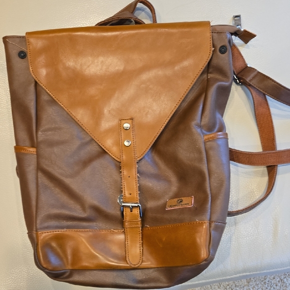 Brown Leather Backpack - Picture 1 of 6